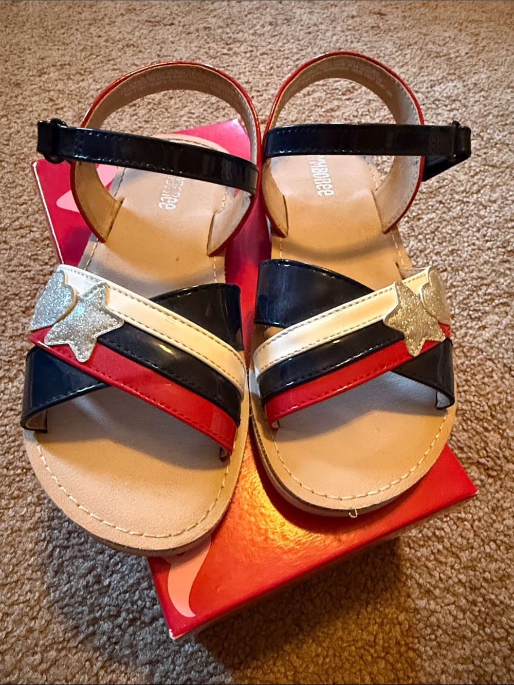 Gymboree Navy, Red & White Star Accent Sandals